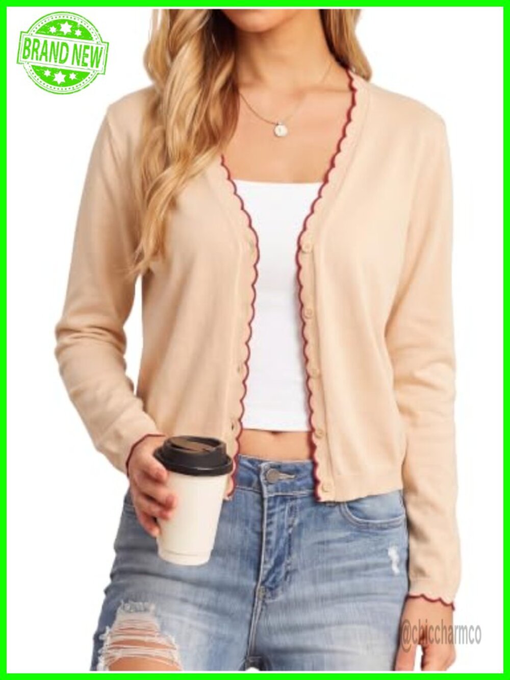 Women's V Neck Button Down Cardigan Sweater Long Sleeve Lightweight Knit